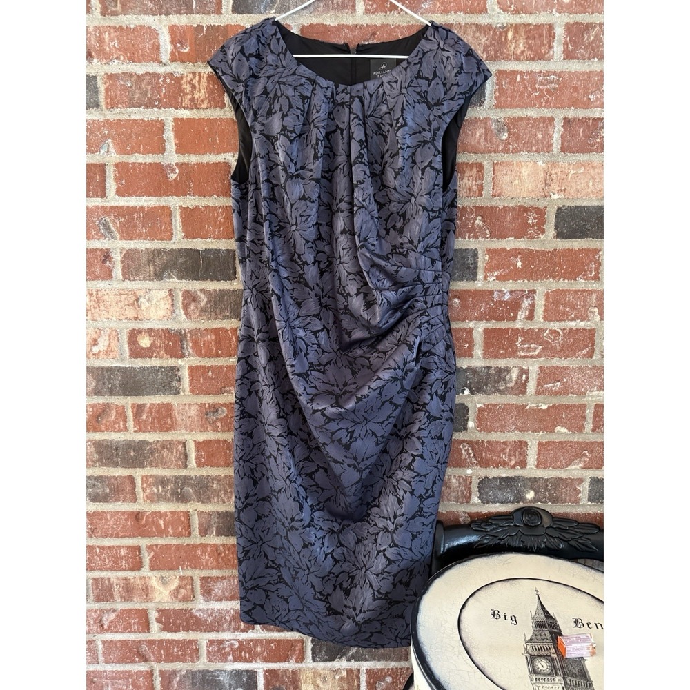 Adrianna Papell Dress Size 16 Metal Metallic Sheath Special Event Evening Party
